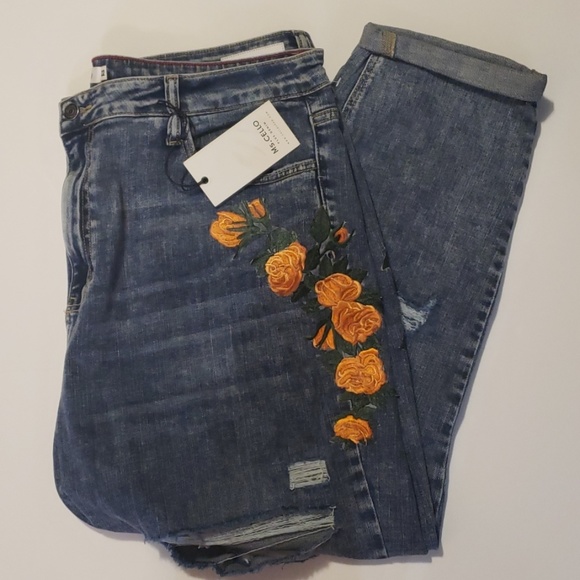 Cello Denim - CELLO Floral Embroidered Girlfriend Jeans size 22